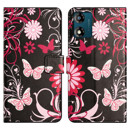 Leather Stand Phone Case For Motorola Moto E13 4G , Pattern Printing Magnetic Wallet Cover