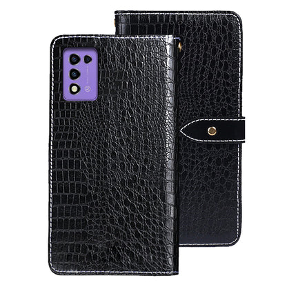 IDEWEI For ZTE Libero 5G III Shockproof Phone Cover Crocodile Texture Flip Leather Wallet Stand Phone Case