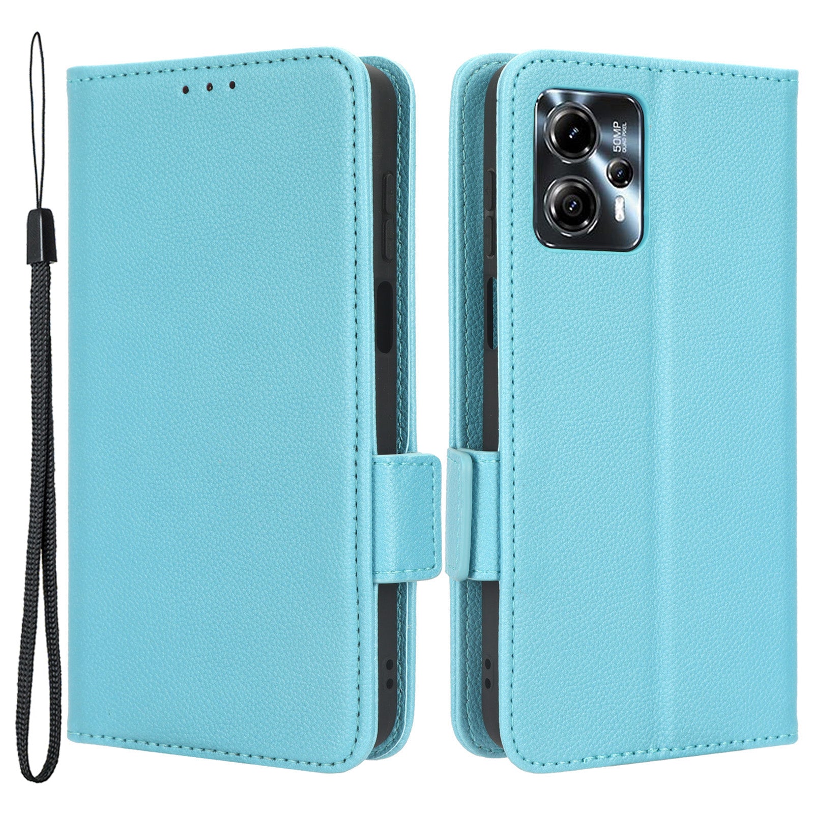 For Motorola Moto G13 4G / G23 4G Mobile Phone Cover Wallet Stand Litchi Texture PU Leather Dual Magnetic Clasp Phone Case