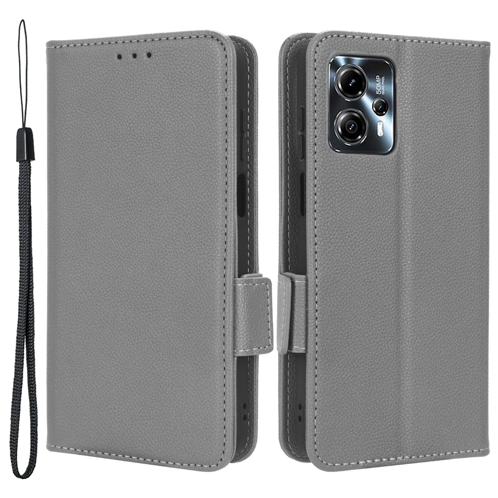 For Motorola Moto G13 4G / G23 4G Mobile Phone Cover Wallet Stand Litchi Texture PU Leather Dual Magnetic Clasp Phone Case