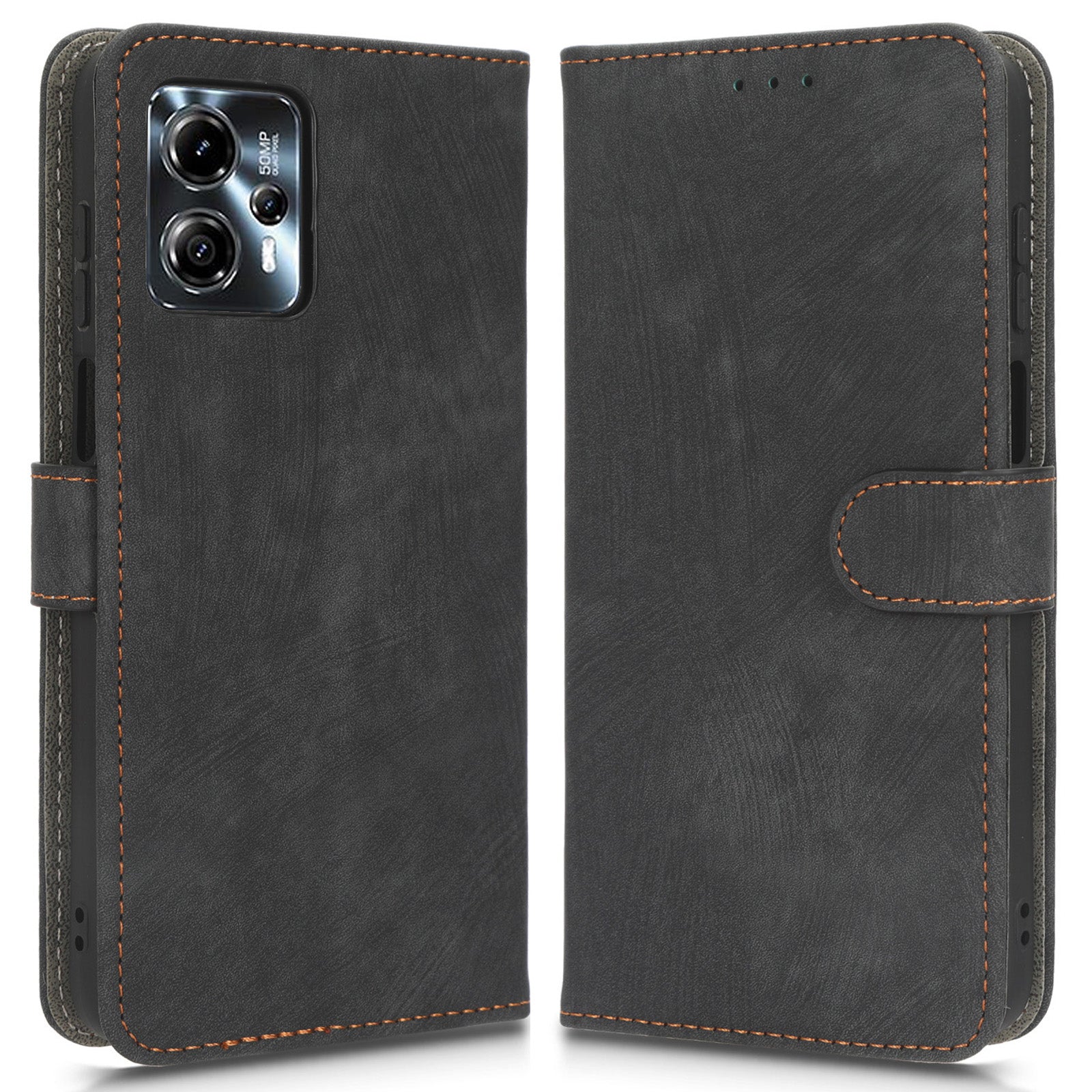 For Motorola Moto G13 4G / G23 4G Anti-Scratch Leather Phone Case Stand RFID Blocking Wallet Cover