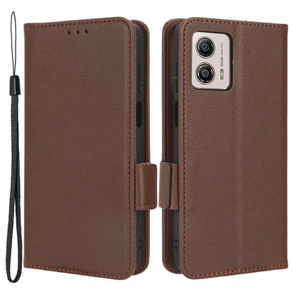 For Motorola Moto G73 5G PU Leather Dual Magnetic Clasp Phone Cover Wallet Stand Litchi Texture Phone Case