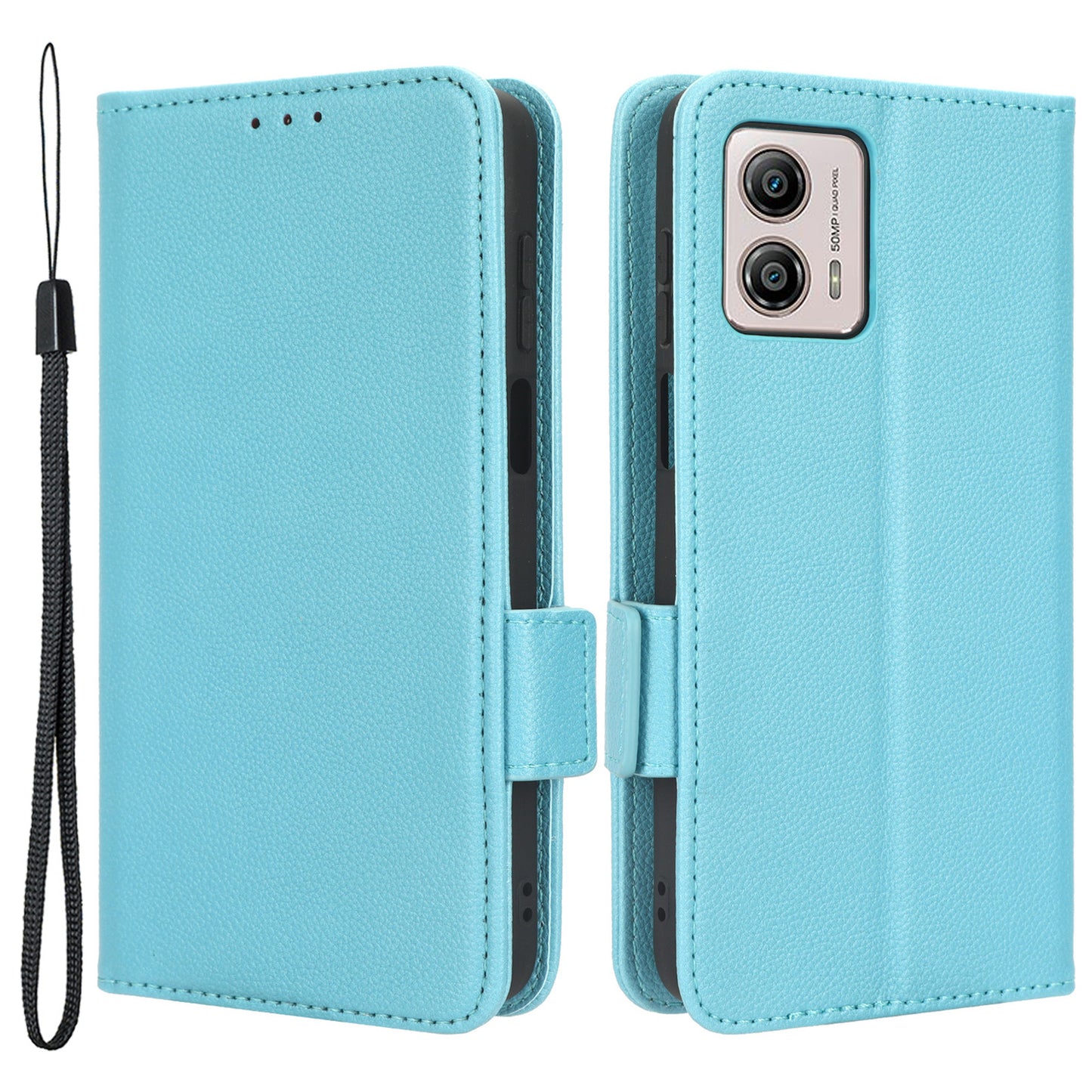 For Motorola Moto G73 5G PU Leather Dual Magnetic Clasp Phone Cover Wallet Stand Litchi Texture Phone Case