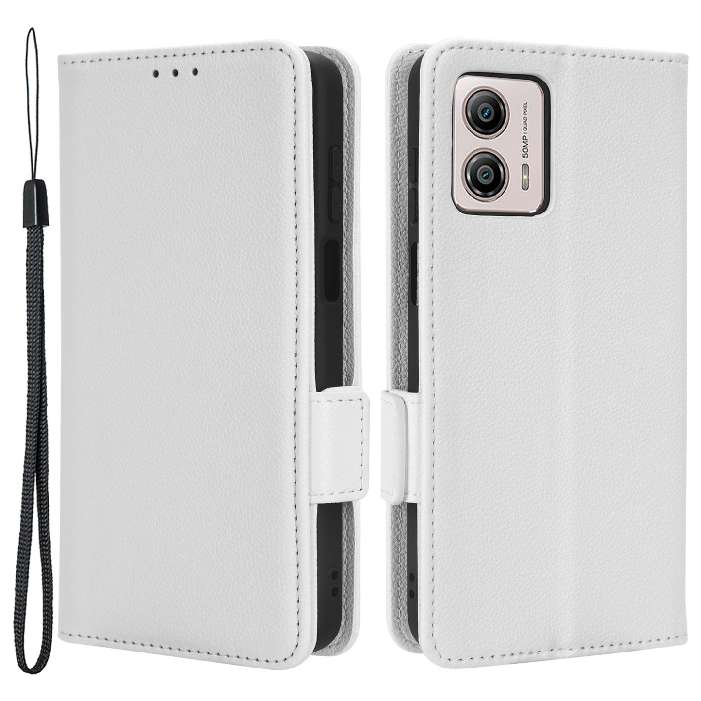 For Motorola Moto G73 5G PU Leather Dual Magnetic Clasp Phone Cover Wallet Stand Litchi Texture Phone Case