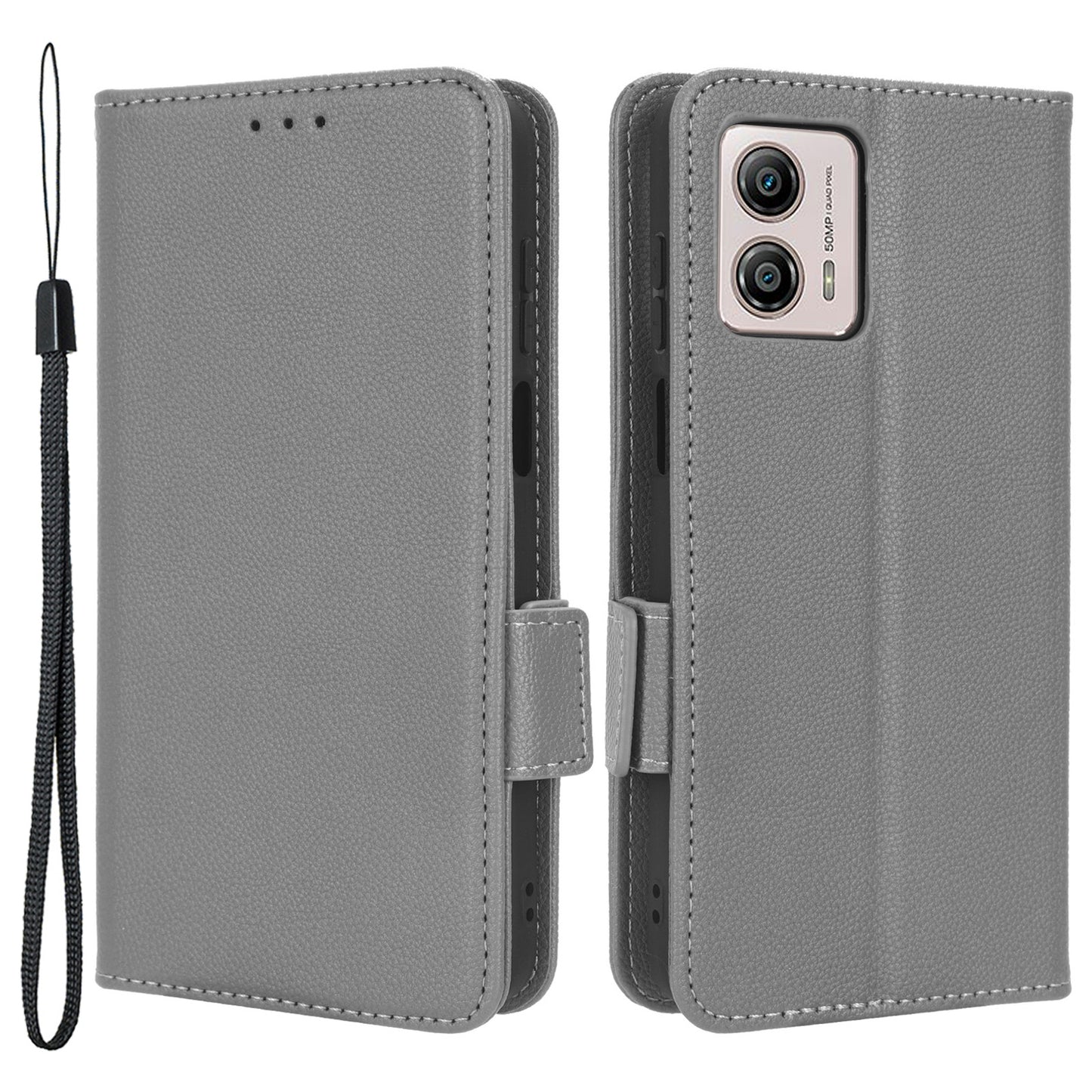 For Motorola Moto G73 5G PU Leather Dual Magnetic Clasp Phone Cover Wallet Stand Litchi Texture Phone Case