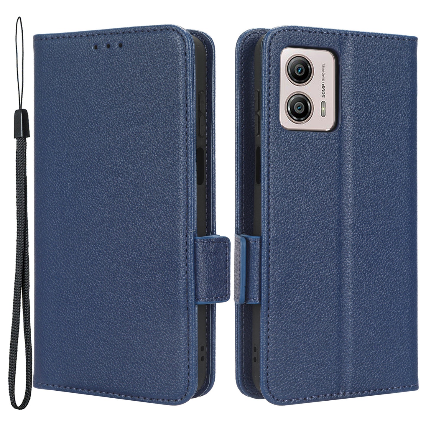 For Motorola Moto G73 5G PU Leather Dual Magnetic Clasp Phone Cover Wallet Stand Litchi Texture Phone Case