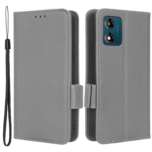 For Motorola Moto E13 4G Phone Case Wallet Stand Litchi Texture PU Leather Dual Magnetic Clasp Phone Cover