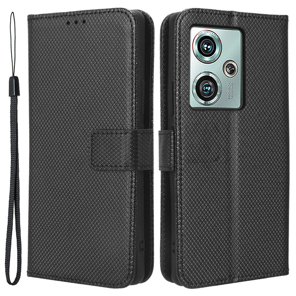 PU Leather Wallet Case for ZTE nubia Z50 Diamond Texture Stand Mobile Phone Cover