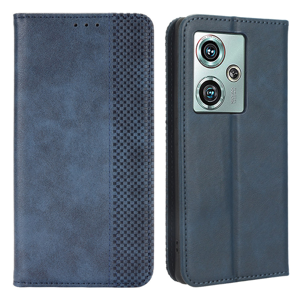 For ZTE nubia Z50 Vintage PU Leather Phone Case Wallet Stand Magnetic Clasp Shockproof Cover