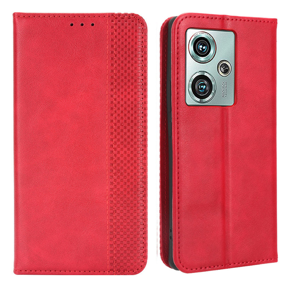 For ZTE nubia Z50 Vintage PU Leather Phone Case Wallet Stand Magnetic Clasp Shockproof Cover