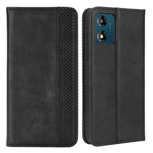 For Motorola Moto E13 4G PU Leather Vintage Phone Case Folio Wallet Stand Magnetic Shockproof Cover