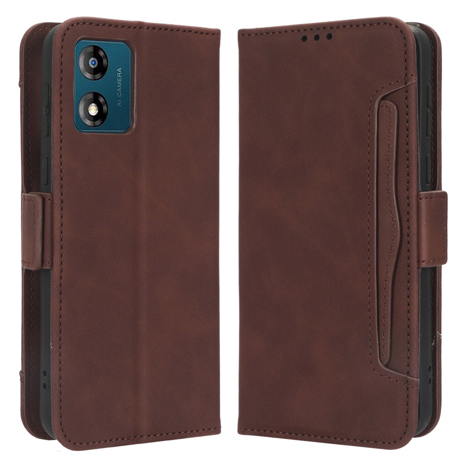 For Motorola Moto E13 4G Phone Wallet Case Stand Multiple Card Slots PU Leather Phone Cover