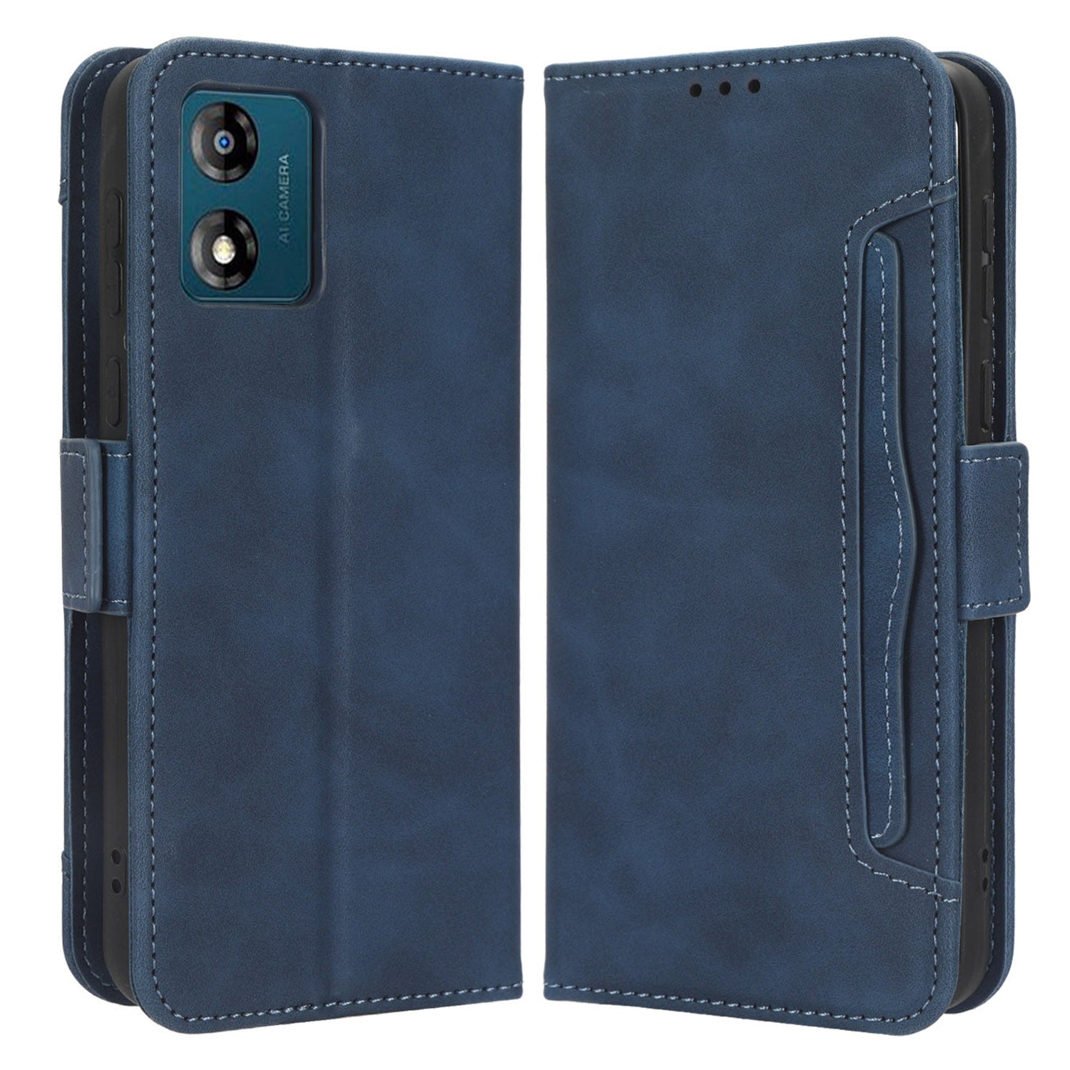 For Motorola Moto E13 4G Phone Wallet Case Stand Multiple Card Slots PU Leather Phone Cover