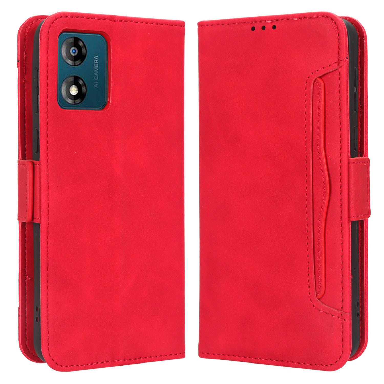 For Motorola Moto E13 4G Phone Wallet Case Stand Multiple Card Slots PU Leather Phone Cover