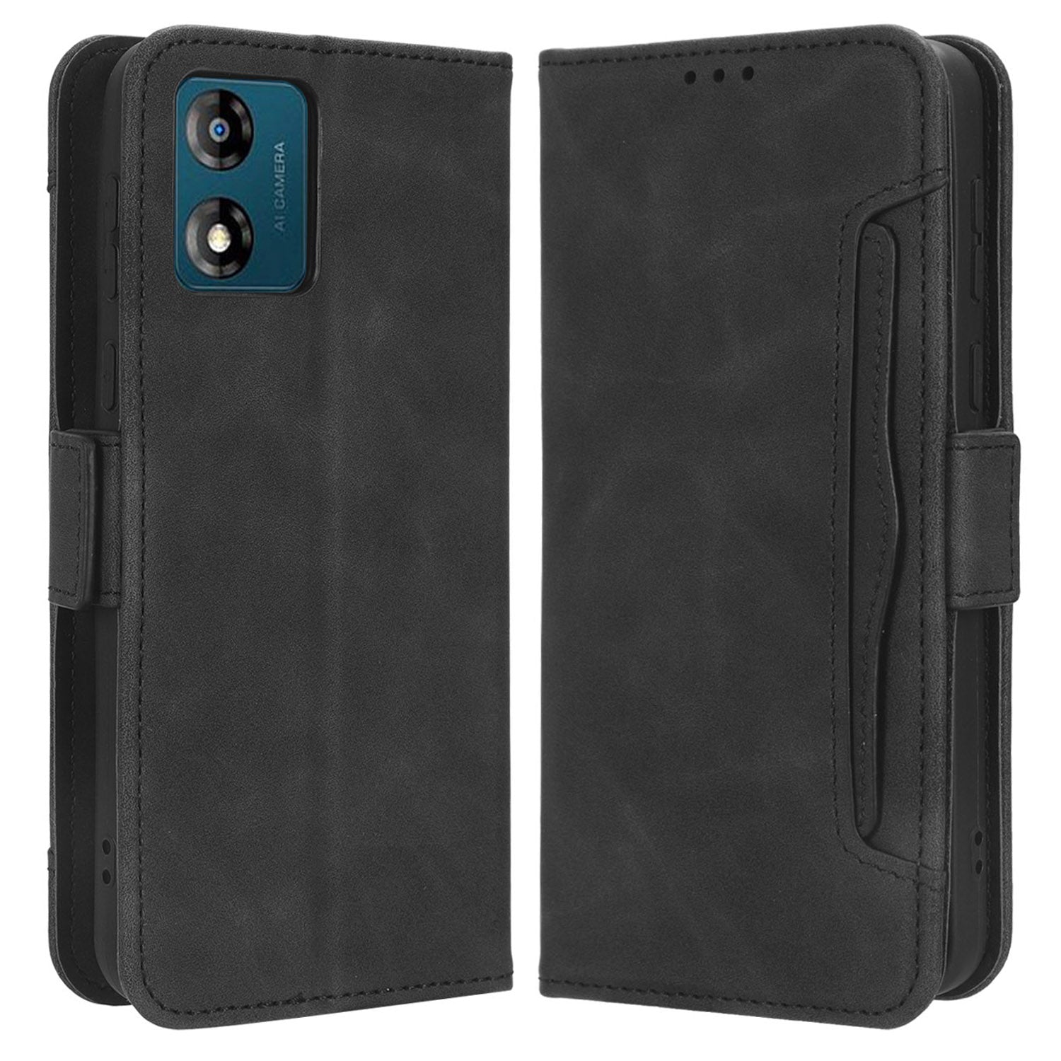 For Motorola Moto E13 4G Phone Wallet Case Stand Multiple Card Slots PU Leather Phone Cover