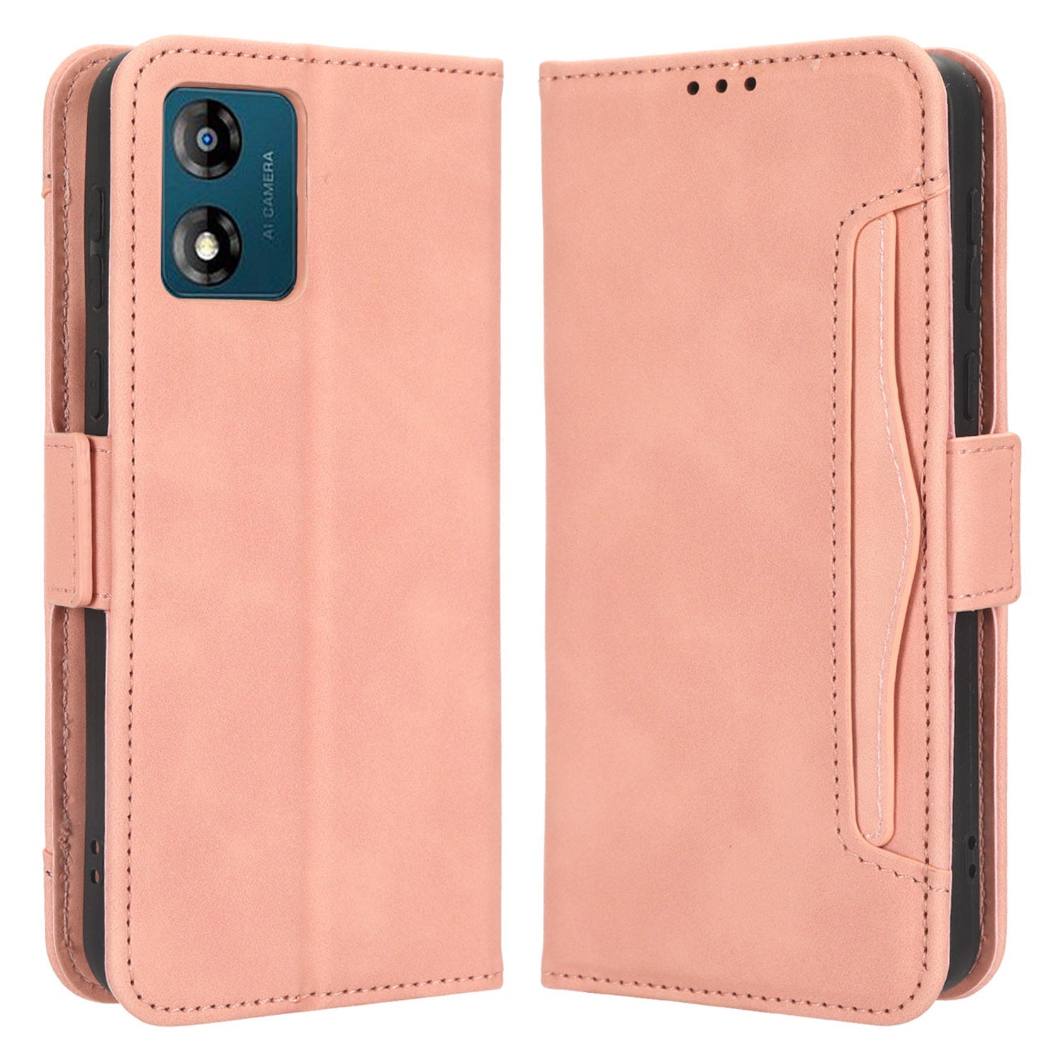 For Motorola Moto E13 4G Phone Wallet Case Stand Multiple Card Slots PU Leather Phone Cover