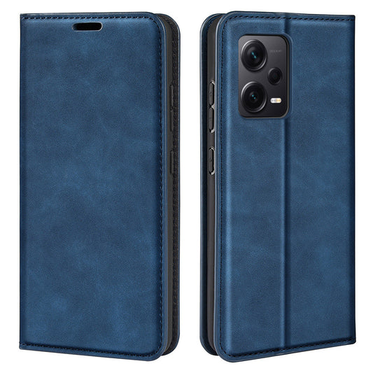 For Xiaomi Redmi Note 12 Pro+ 5G PU Leather Flip Stand Phone Cover Skin-touch Wallet Case