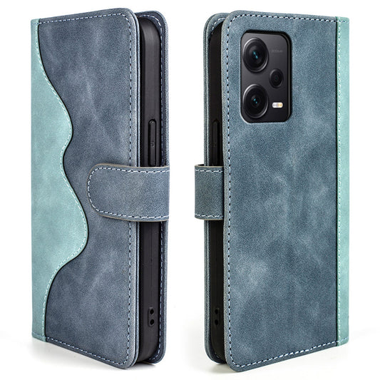 For Xiaomi Redmi Note 12 Pro+ 5G Dual Color Splicing Wallet Stand PU Leather Phone Cover