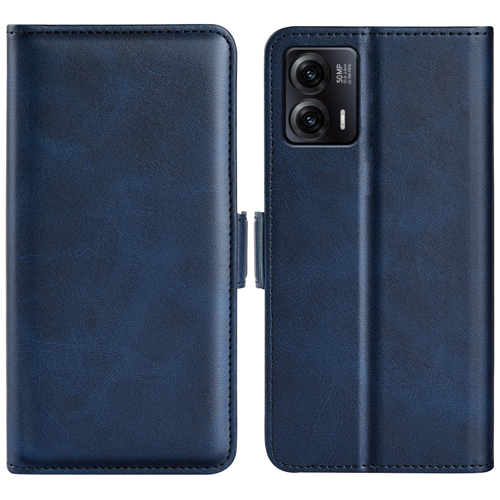 Smartphone Case For Motorola Moto G73 5G , Calf Texture PU Leather Wallet Stand Anti-fall Phone Cover