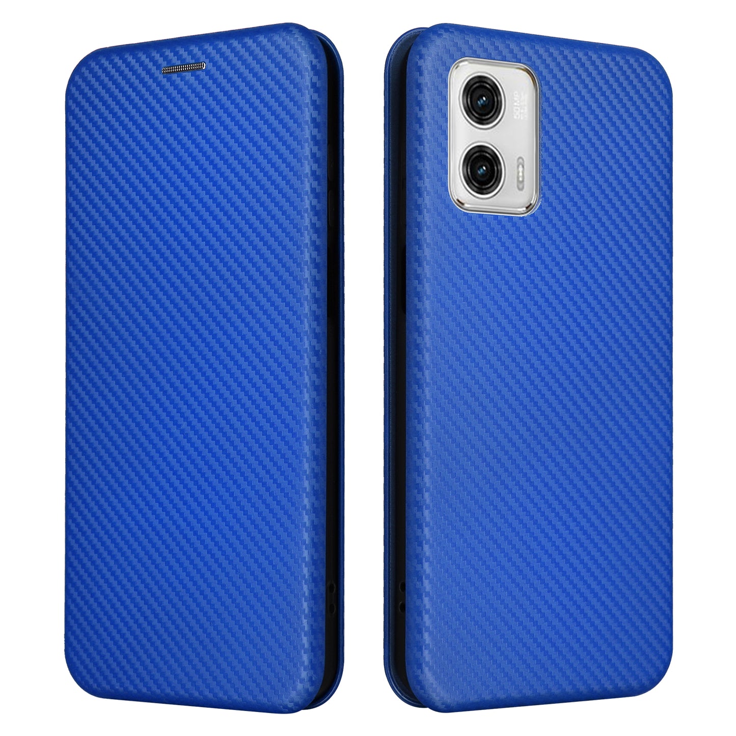 Anti-fall Phone Case For Motorola Moto G73 5G Card Holder Carbon Fiber Texture Flip Leather Cover Stand