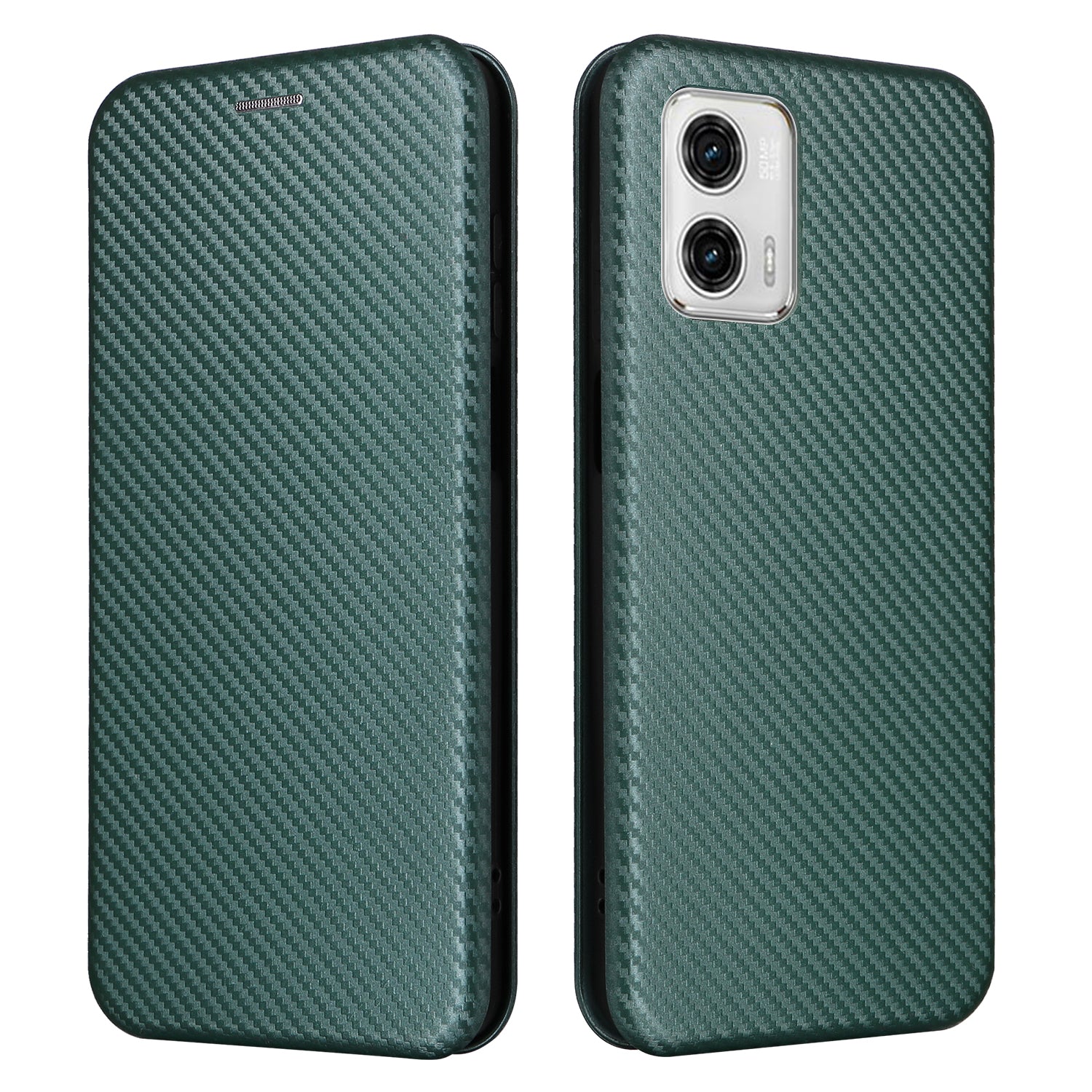 Anti-fall Phone Case For Motorola Moto G73 5G Card Holder Carbon Fiber Texture Flip Leather Cover Stand