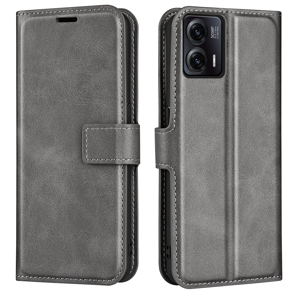 For Motorola Moto G73 5G PU Leather Phone Case Stand Wallet Calf Texture Drop-proof Flip Phone Cover