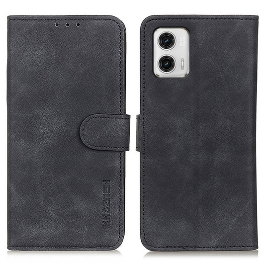 KHAZNEH For Motorola Moto G73 5G Anti-drop Leather Phone Case Retro Texture Wallet Stand Cell Phone Cover