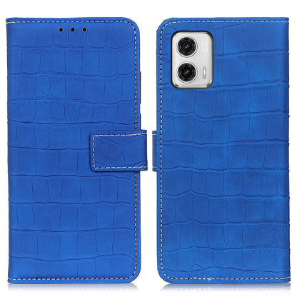 For Motorola Moto G73 5G Flip Leather Phone Case Wallet Stand Crocodile Texture Anti-scratch Cell Phone Cover