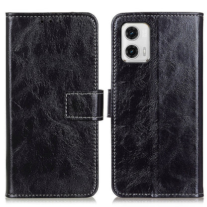 For Motorola Moto G73 5G Retro Crazy Horse Texture Phone Case PU Leather Wallet Phone Stand Cover