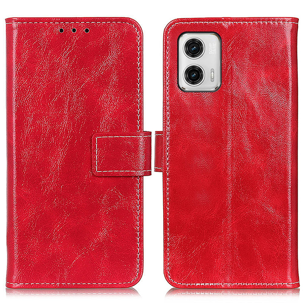 For Motorola Moto G73 5G Retro Crazy Horse Texture Phone Case PU Leather Wallet Phone Stand Cover