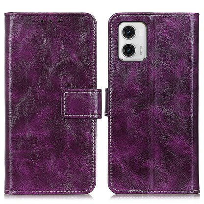 For Motorola Moto G73 5G Retro Crazy Horse Texture Phone Case PU Leather Wallet Phone Stand Cover