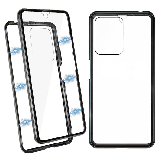 For Xiaomi Redmi Note 12 Pro 5G / Note 12 Pro Speed 5G / Poco X5 Pro 5G Double-sided Tempered Glass Phone Case Magnetic Metal Frame Clear Cover