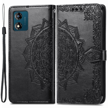 For Motorola Moto E13 4G PU Leather Wallet Case Stand Embossed Mandala Pattern Shell