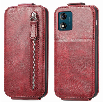 For Motorola Moto E13 4G PU Leather Phone Case Vertical Flip Phone Cover with Wallet Stand