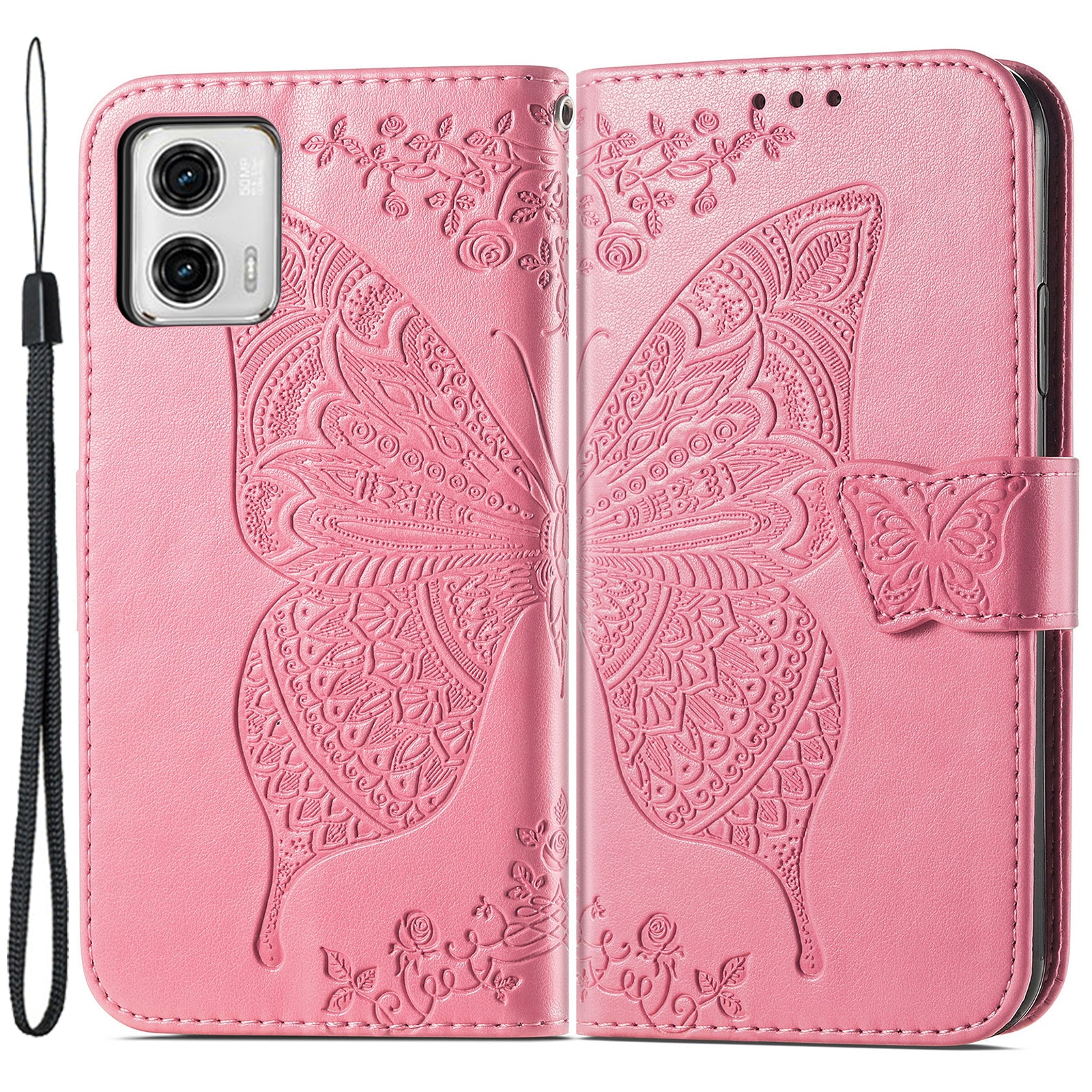 For Motorola Moto G73 5G Imprinted Shockproof PU Leather Wallet Phone Case Stand Cover