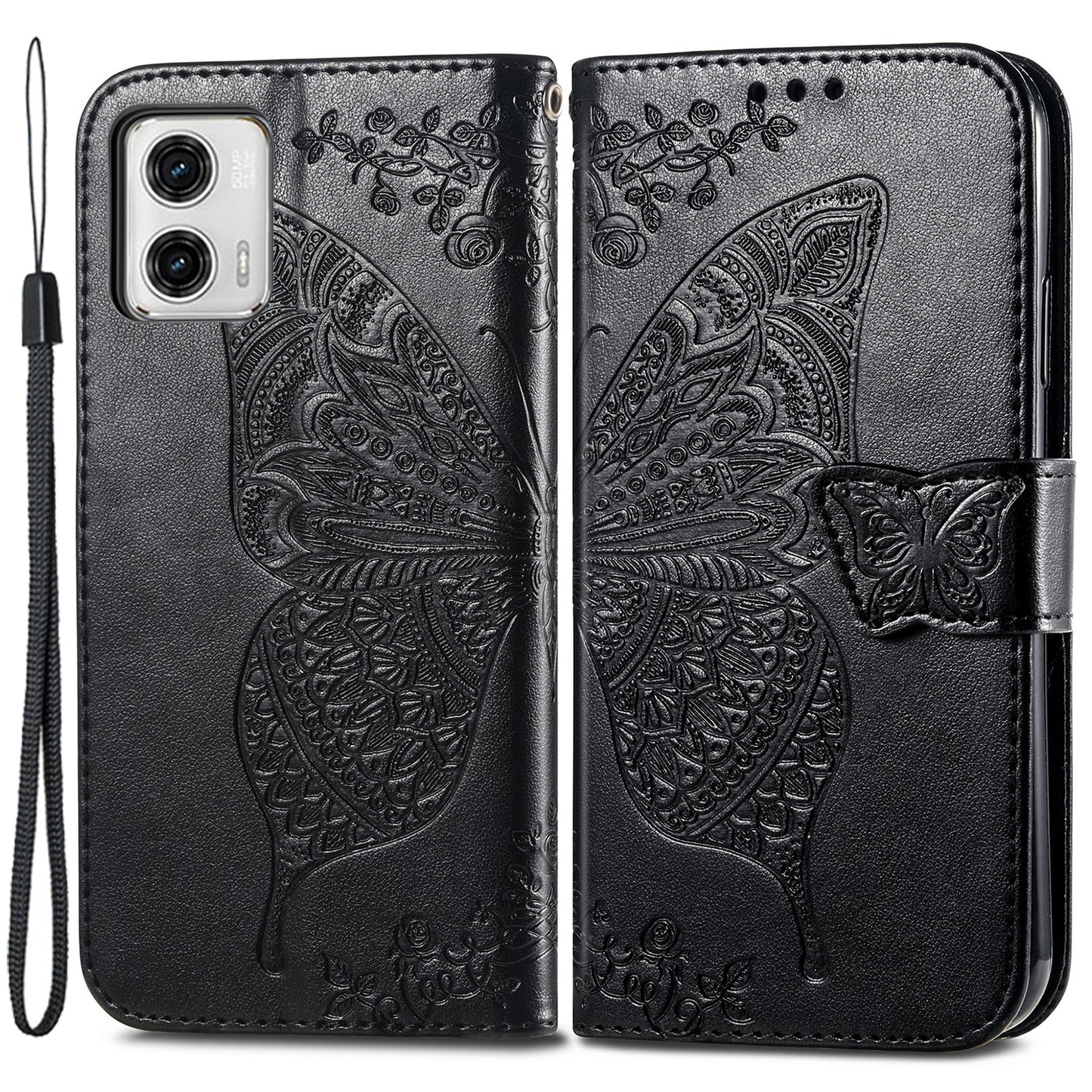 For Motorola Moto G73 5G Imprinted Shockproof PU Leather Wallet Phone Case Stand Cover