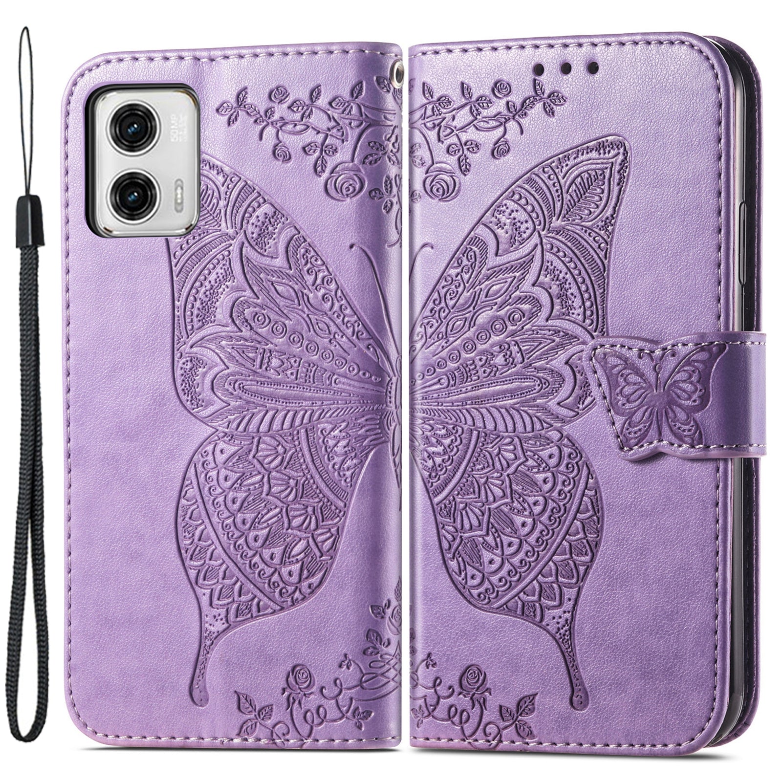 For Motorola Moto G73 5G Imprinted Shockproof PU Leather Wallet Phone Case Stand Cover