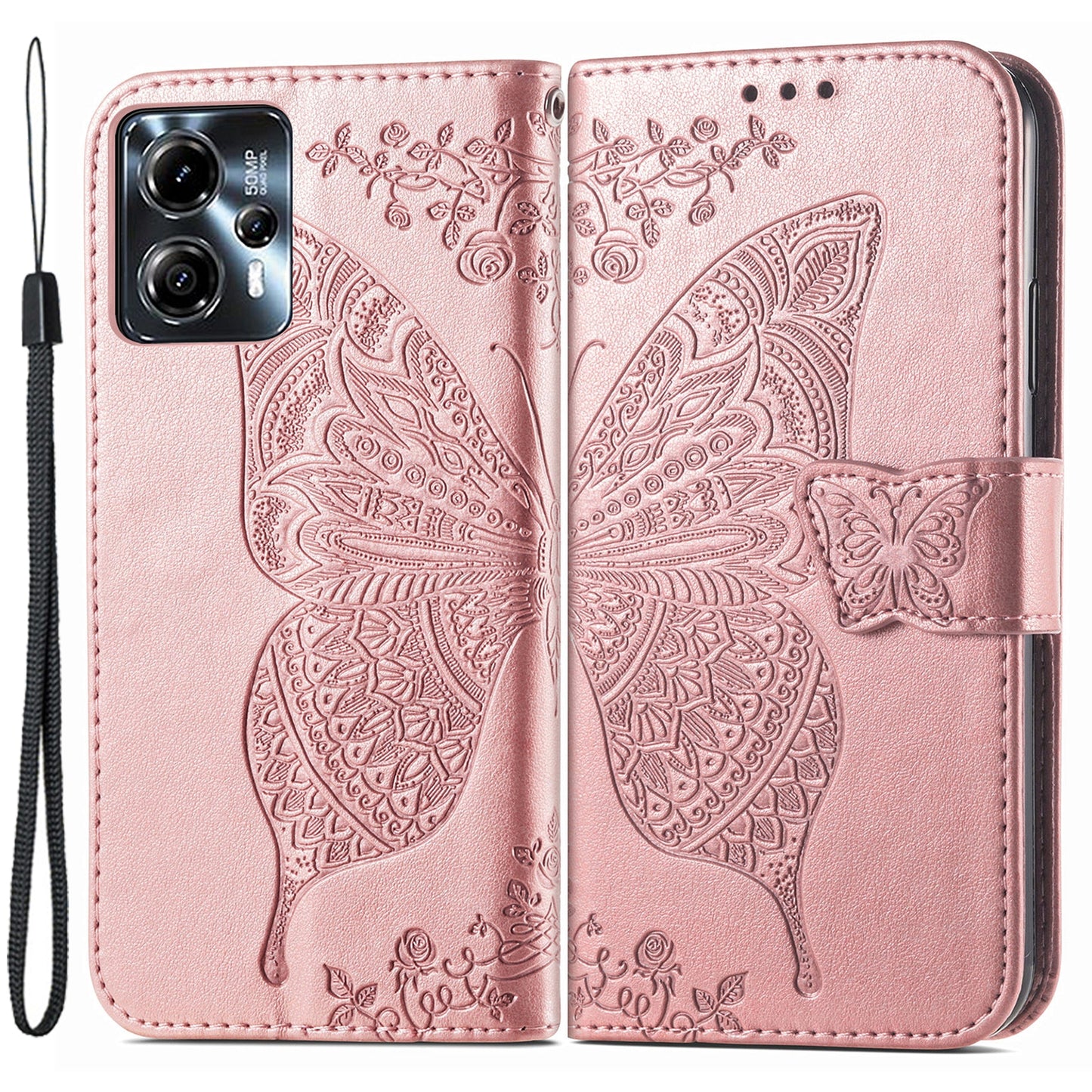 For Motorola Moto G23 4G / G13 4G Imprinted PU Leather Anti-drop Wallet Phone Case Stand Cover