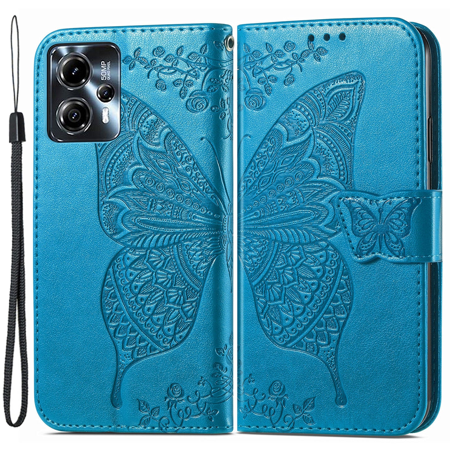 For Motorola Moto G23 4G / G13 4G Imprinted PU Leather Anti-drop Wallet Phone Case Stand Cover