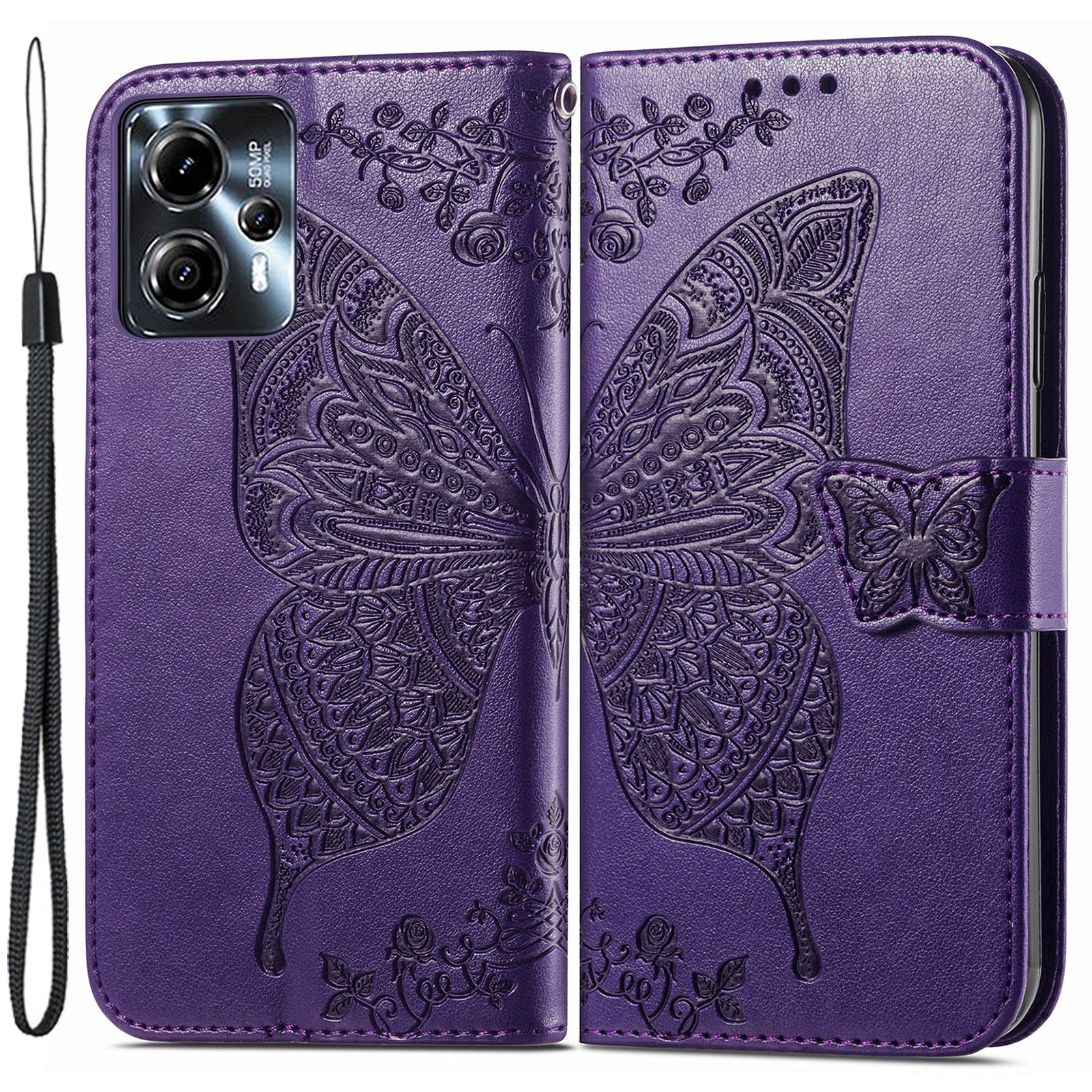 For Motorola Moto G23 4G / G13 4G Imprinted PU Leather Anti-drop Wallet Phone Case Stand Cover