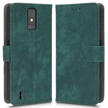 Mobile Phone Case for ZTE Blade A32 , PU Leather Phone Shell Stand RFID Blocking Wallet Cover