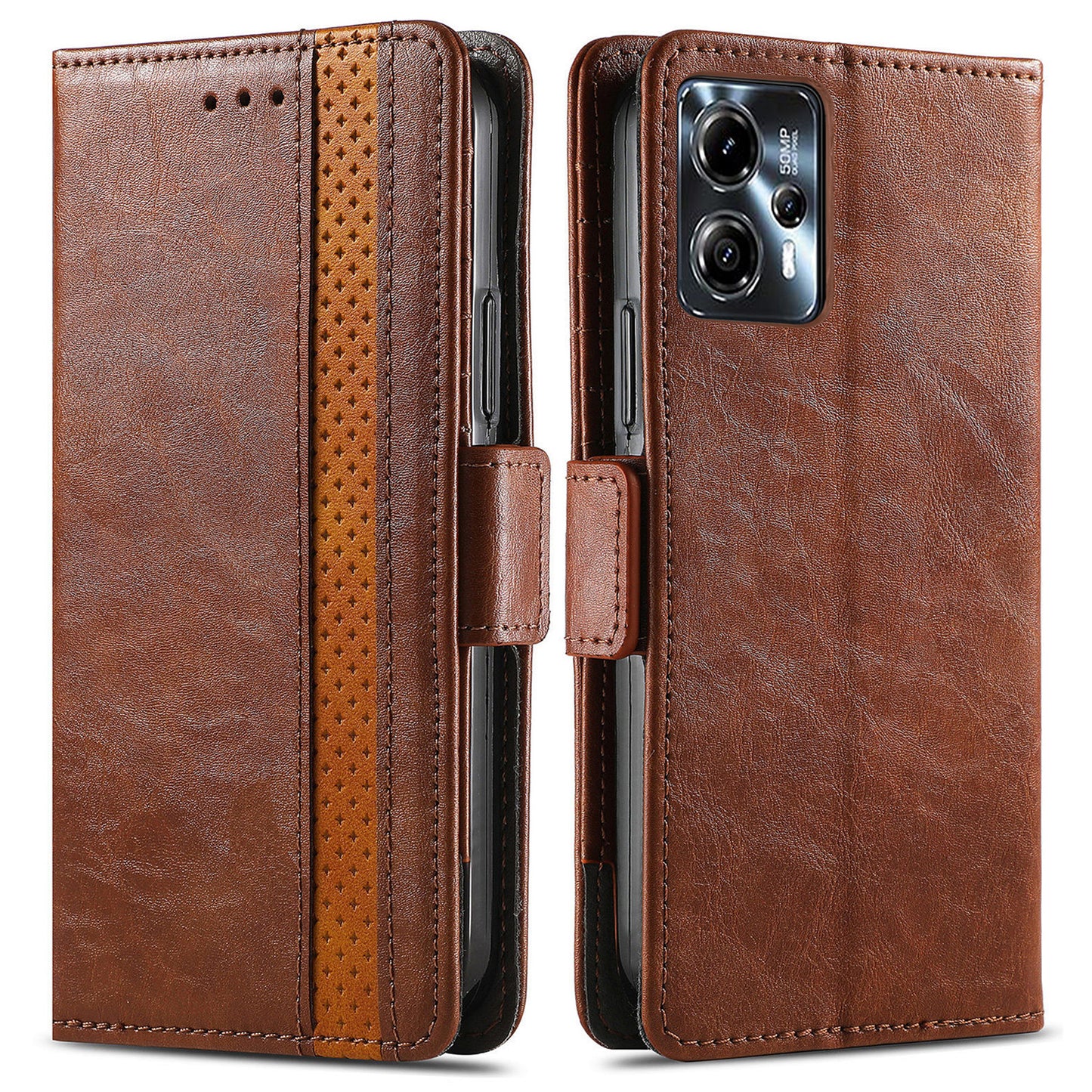 CASENEO 002 Series For Motorola Moto G23 4G / G13 4G Wallet Case Splicing PU Leather Anti-fall Stand Cover