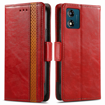 CASENEO 002 Series For Motorola Moto E13 4G Shockproof Phone Wallet Case Splicing PU Leather Stand Cover