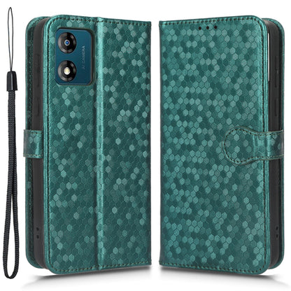 PU Leather Cover for Motorola Moto E13 4G Stand Cover Dot Pattern Imprinted Wallet Phone Case