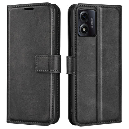 For Motorola Moto E13 4G Anti-fingerprint Stand Wallet PU Leather Case Calf Texture Magnetic Phone Cover