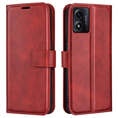 For Motorola Moto E13 4G Anti-fingerprint Stand Wallet PU Leather Case Calf Texture Magnetic Phone Cover