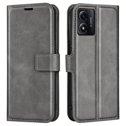 For Motorola Moto E13 4G Anti-fingerprint Stand Wallet PU Leather Case Calf Texture Magnetic Phone Cover