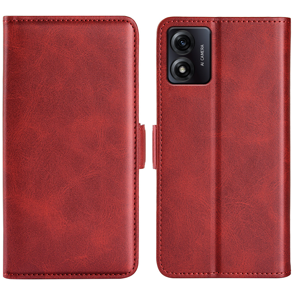 For Motorola Moto E13 4G Anti-Scratch Calf Texture Phone Cover Magnetic Stand Wallet Leather Case