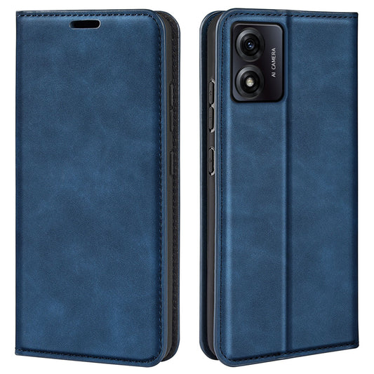 For Motorola Moto E13 4G PU Leather Stand Wallet Cover Magnetic Skin-touch Feeling Phone Case