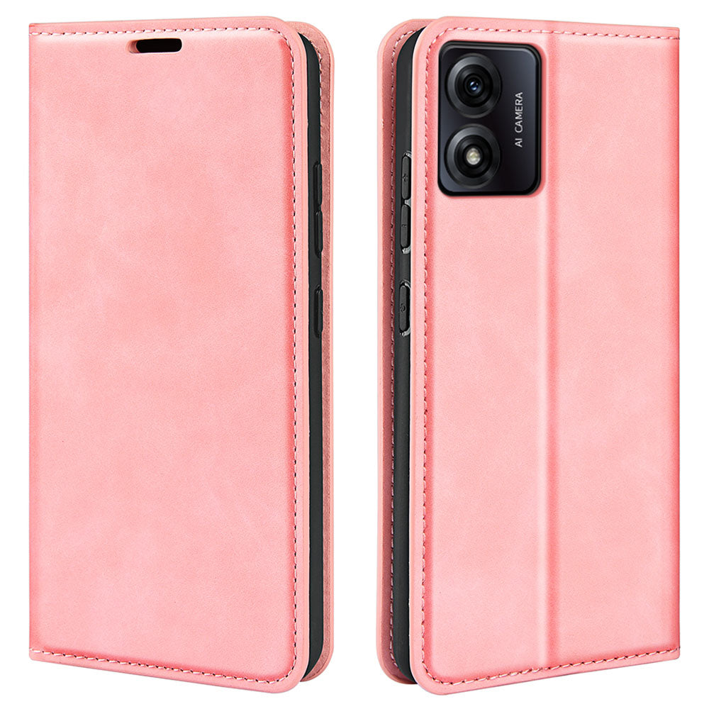 For Motorola Moto E13 4G PU Leather Stand Wallet Cover Magnetic Skin-touch Feeling Phone Case